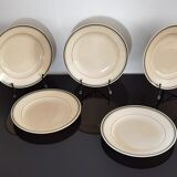 Set of semi-hollow ceramic plates from St Amand