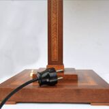 Lampe de table avec incrustations et abat-jour en soie