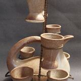 Ceramic liqueur service signed Vallauris