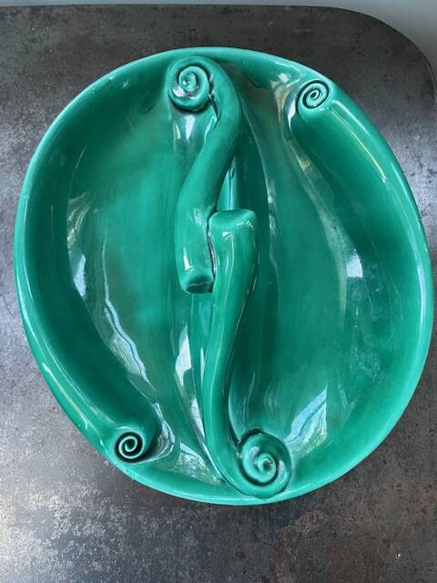 vintage glazed earthenware appetizer plate