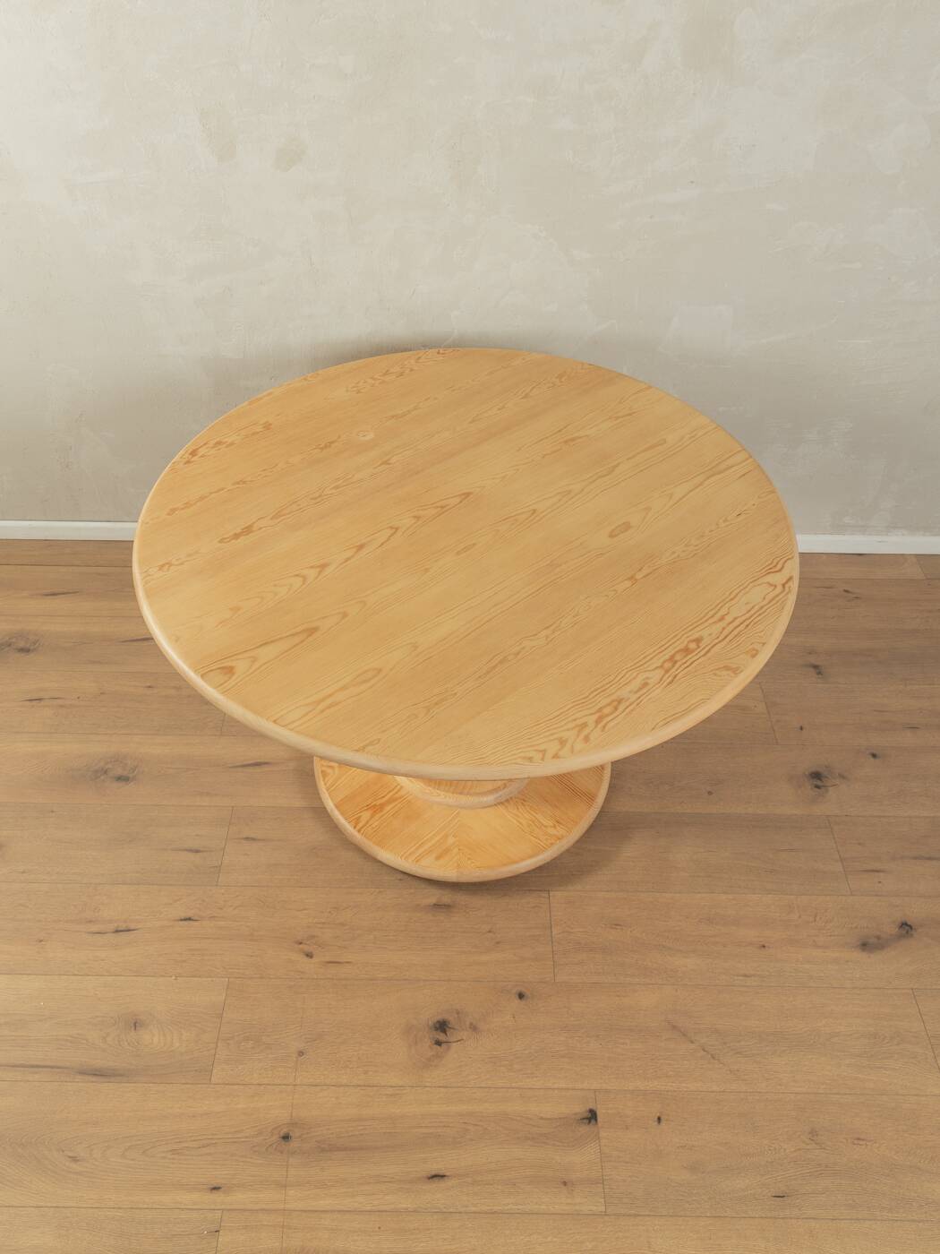 80s Dining Table with thick wooden base