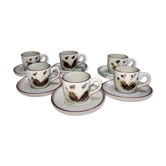 6 stoneware coffee cups