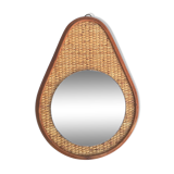 Vintage rattan mirror, 32,5x24 cm