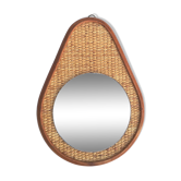 Vintage rattan mirror, 32,5x24 cm