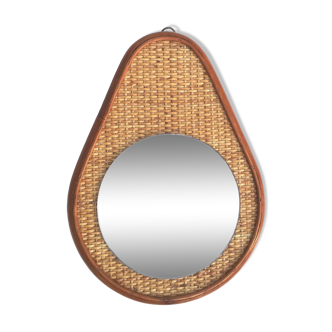 Vintage rattan mirror, 32,5x24 cm
