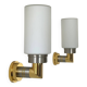 Pair of vintage sconces, opaline brass and steel, Germany 1970