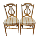 Paire de chaises à dossier lyre doré