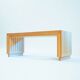 Ruudjan Kokke Dutch design slat bench sidetable, 1980s