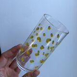 Set of 6 glasses with yellow weights made in france 70s