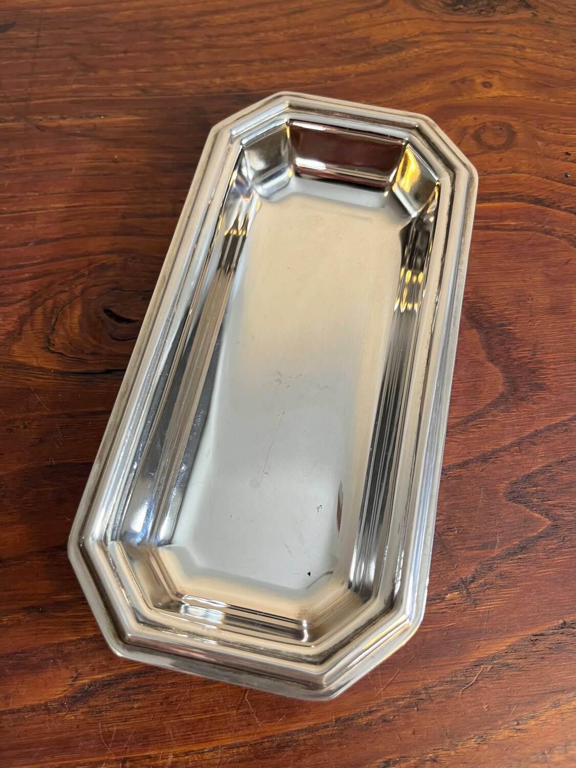 Silver-plated butter dish