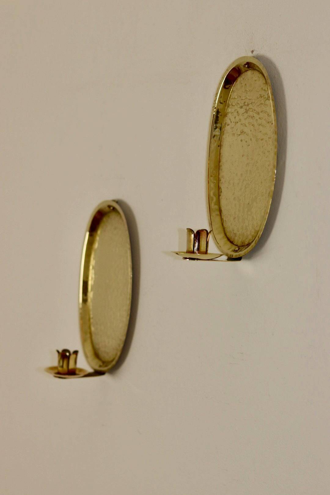 Pair Of Mid Century Swedish Brass Sconces