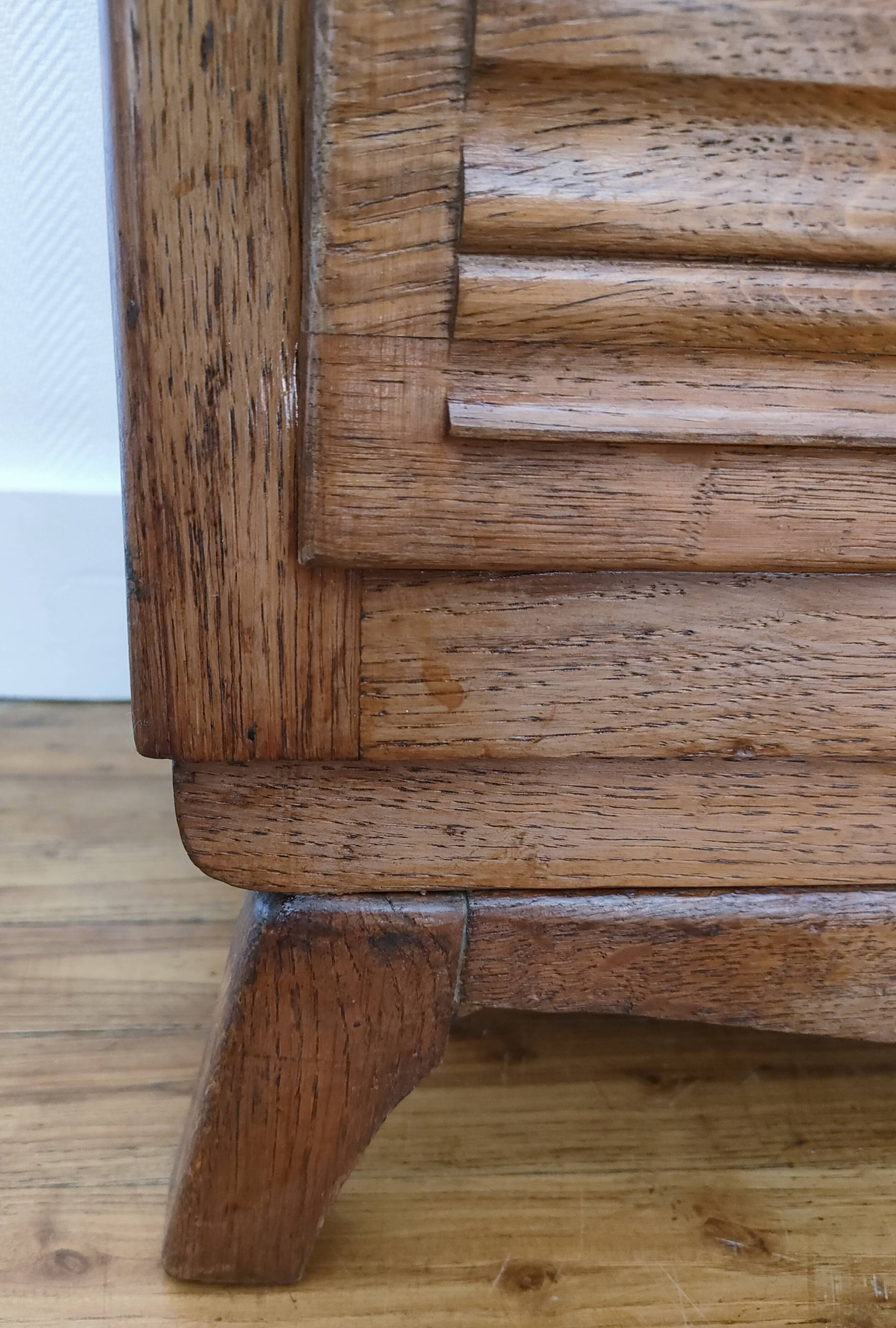 chest of drawers oak five drawers 1950s