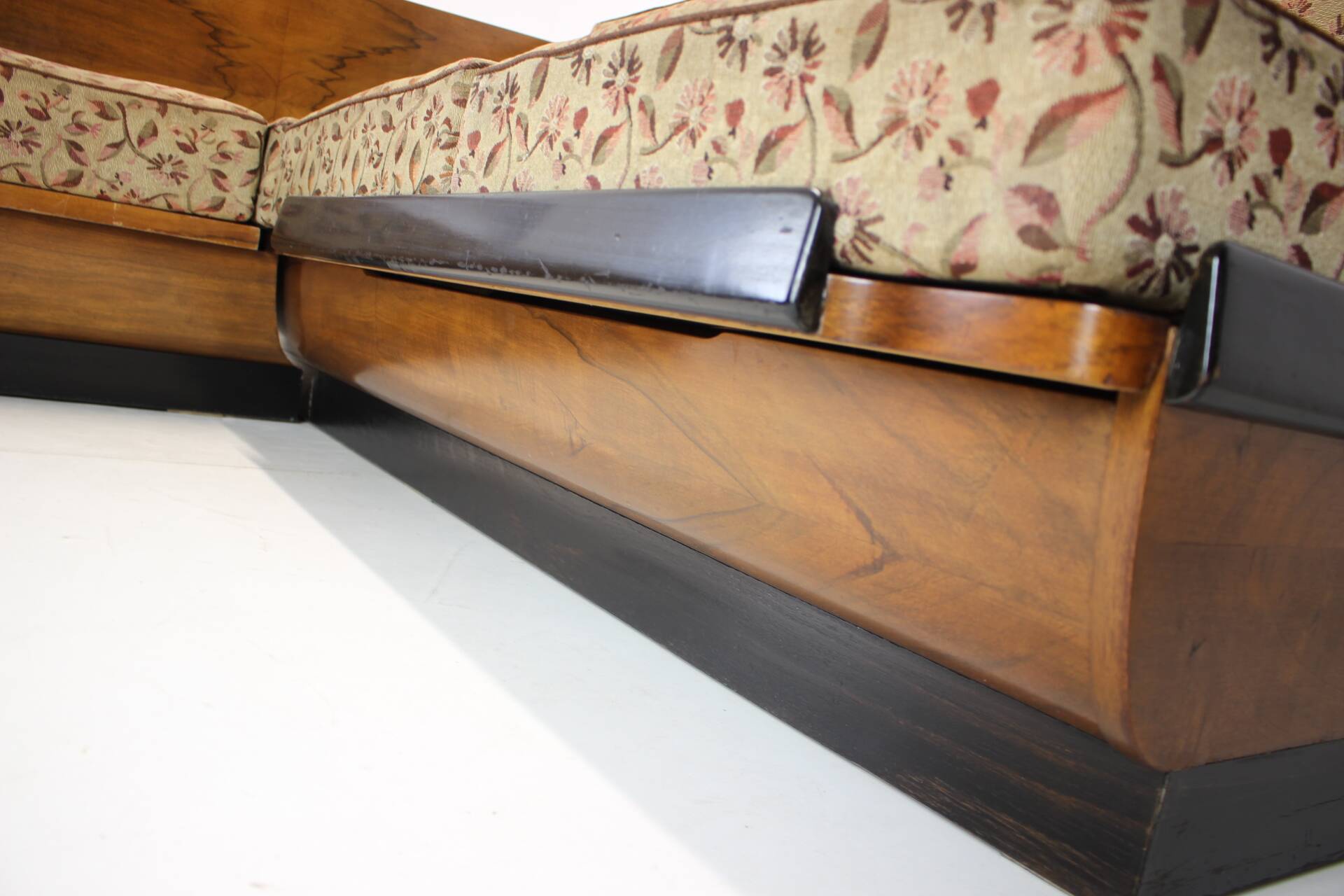 Rare Fabric Folding Sofa by Halabala for UP. Zavody, 1953, Czechoslovakia