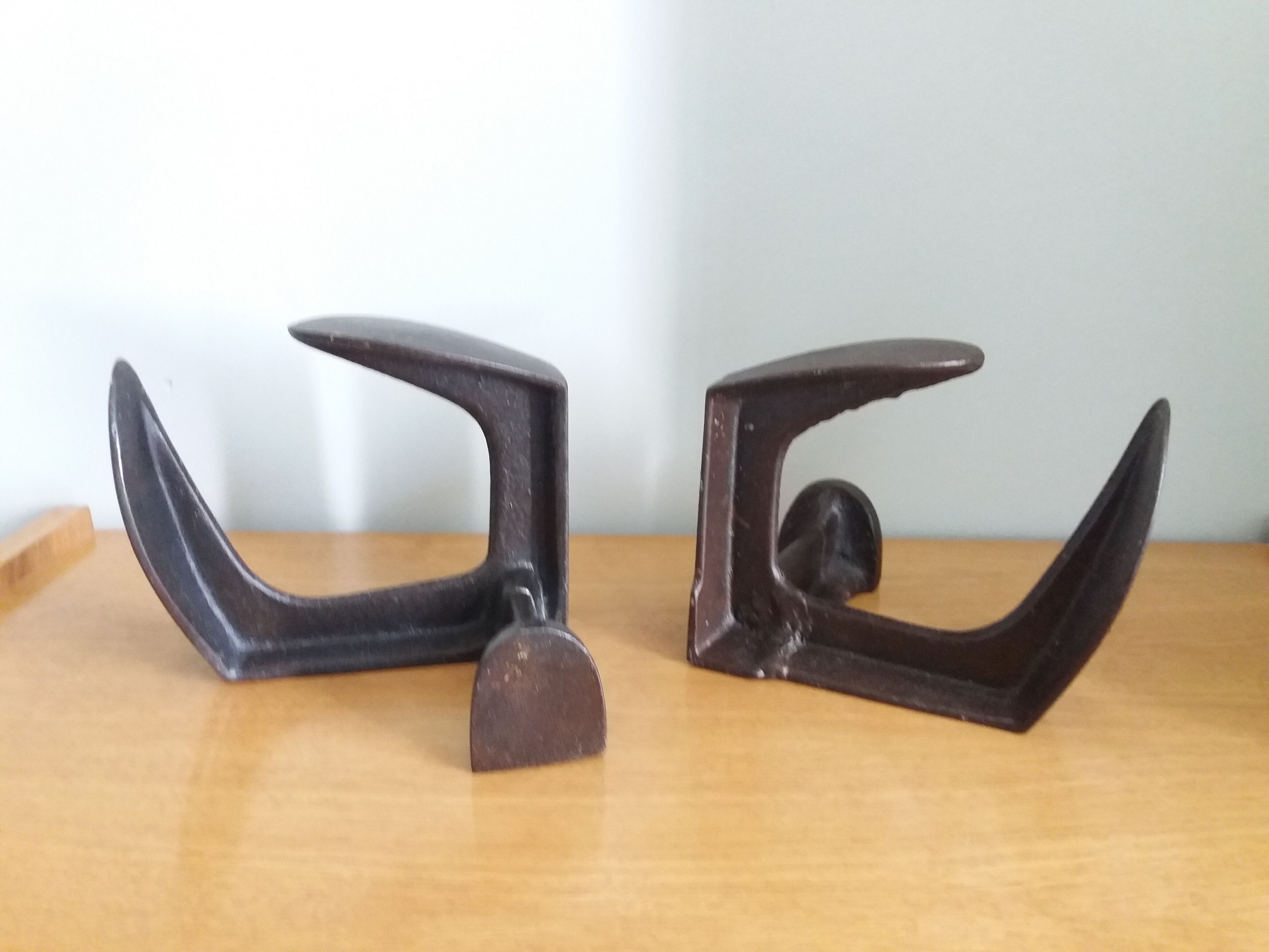 Industrial style bookends shoe shape