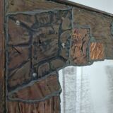 Rare old brutalist design mirror from the 70s