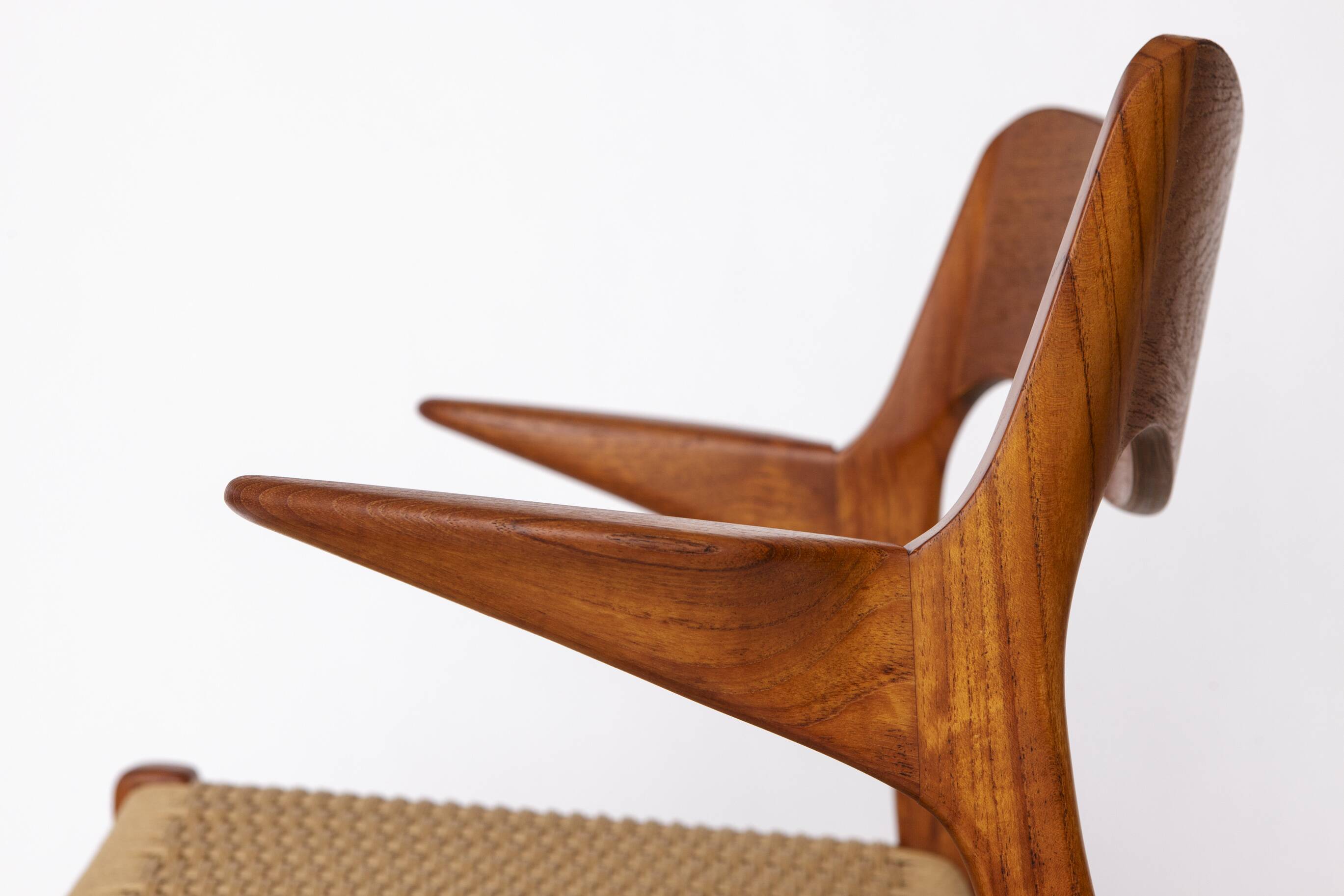 Niels Otto Møller Model 55 Armchair – Danish Teak Dining Chair Paper cord