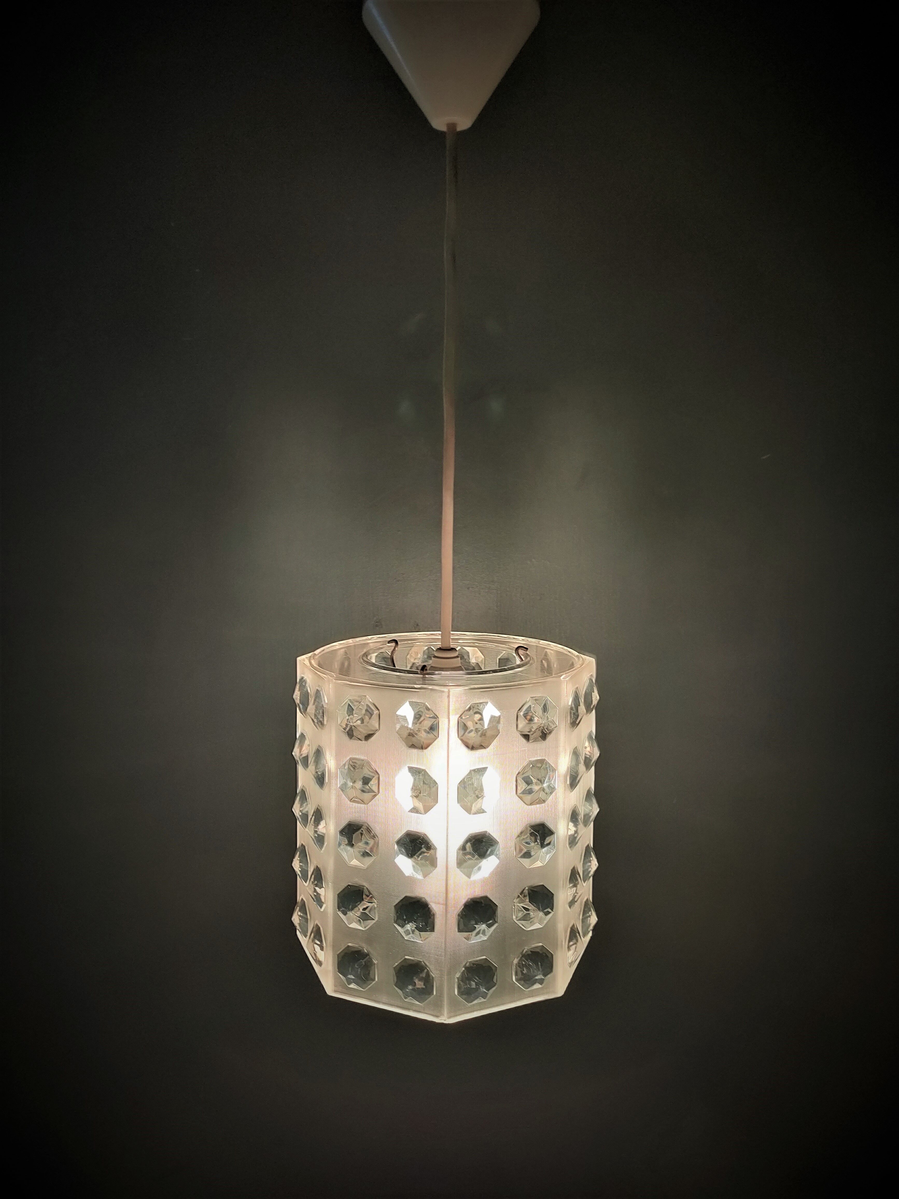 DLG - Rotaflex octagonal diamond chandelier - 60s - France