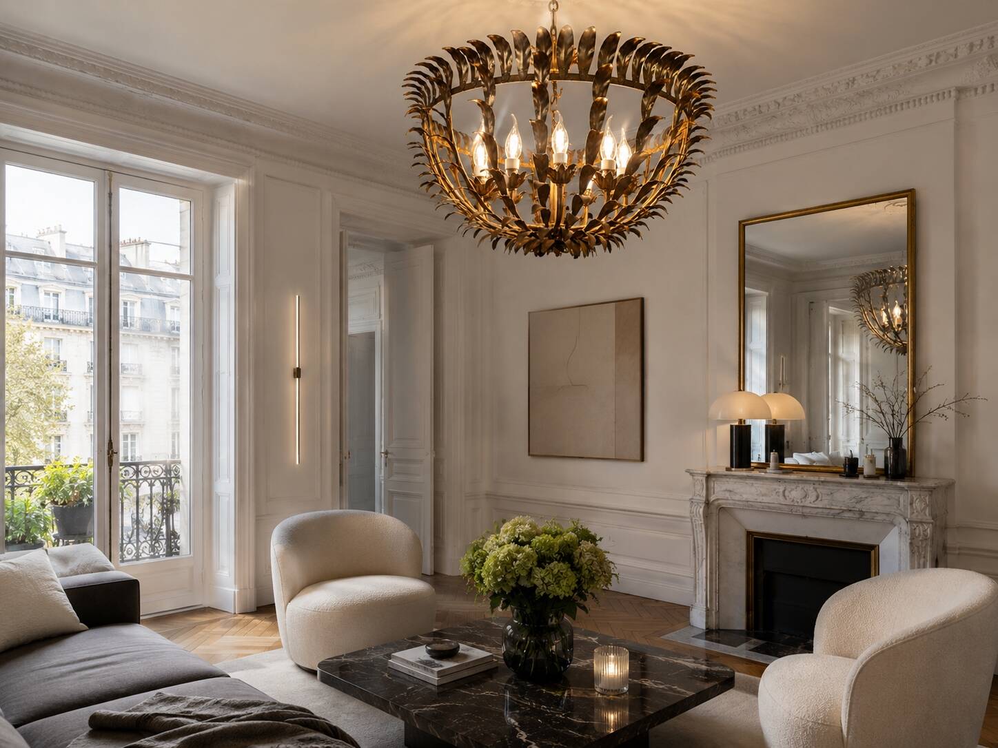Brass chandelier 1960