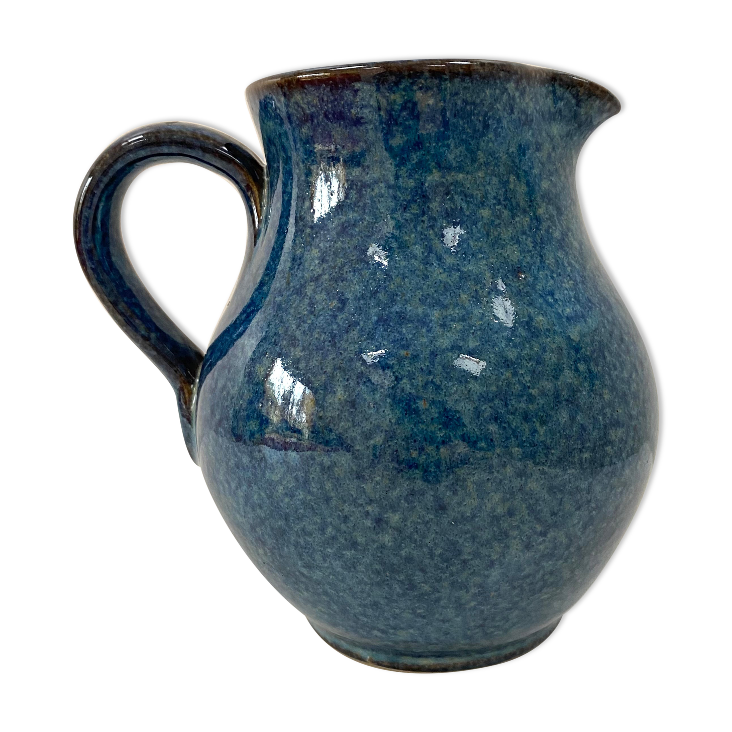 Pichet vase en grès bleu des Manufactures Normand