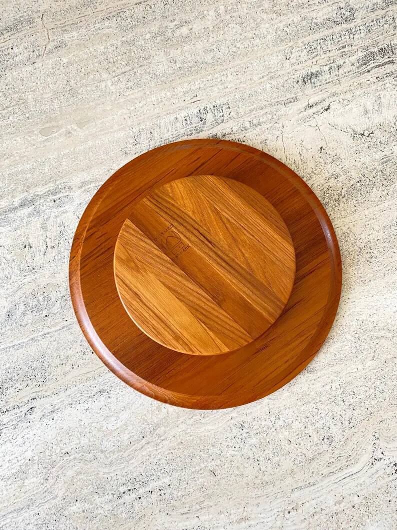 Danish rotating tray Digsmed in vintage teak from the 1960s.