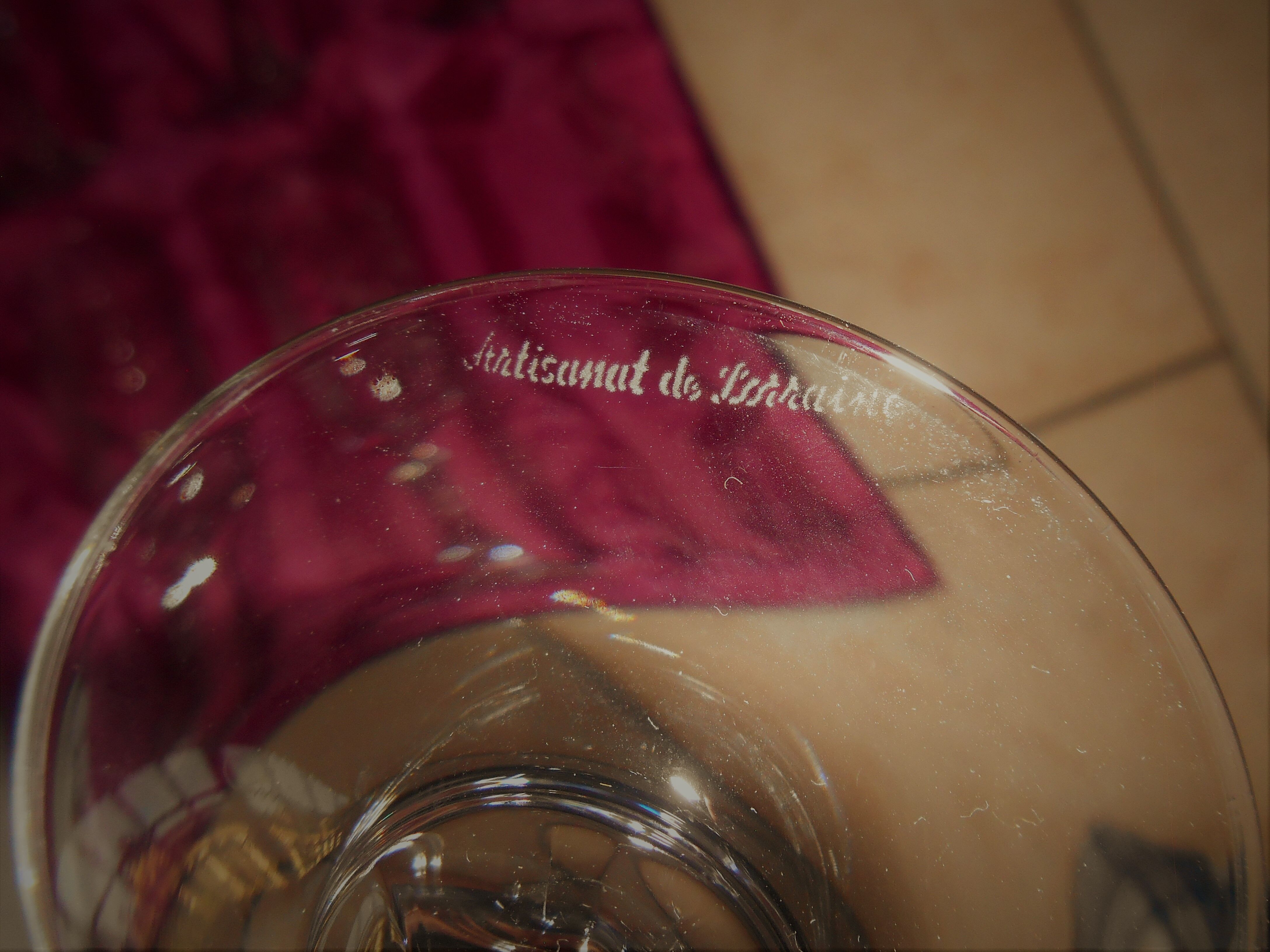 6 Lorraine crystal champagne flutes