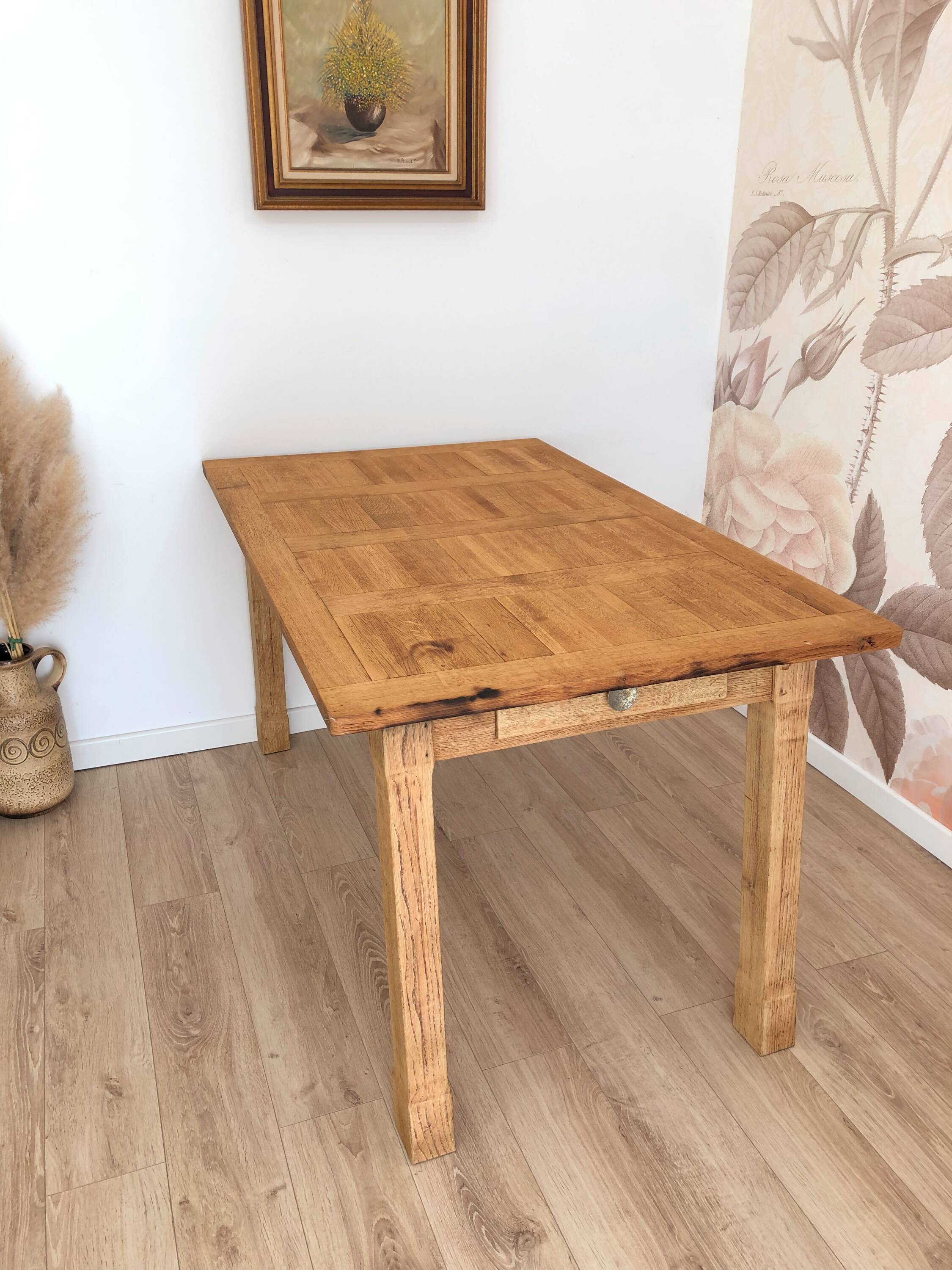 Vintage solid oak farmhouse table