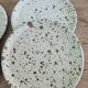 6 plates signed Gustave Tiffoche vintage pyrite glazed stoneware