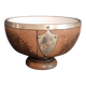 Victorian era silver-plated bowl with oak wood.