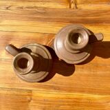 Vintage stoneware candle holders
