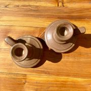 Vintage stoneware candle holders
