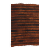 5x7 Striped Pattern Terracotta Vintage Kilim Rug, 146x220Cm