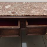 Console marbre 2 tiroir poignets laiton