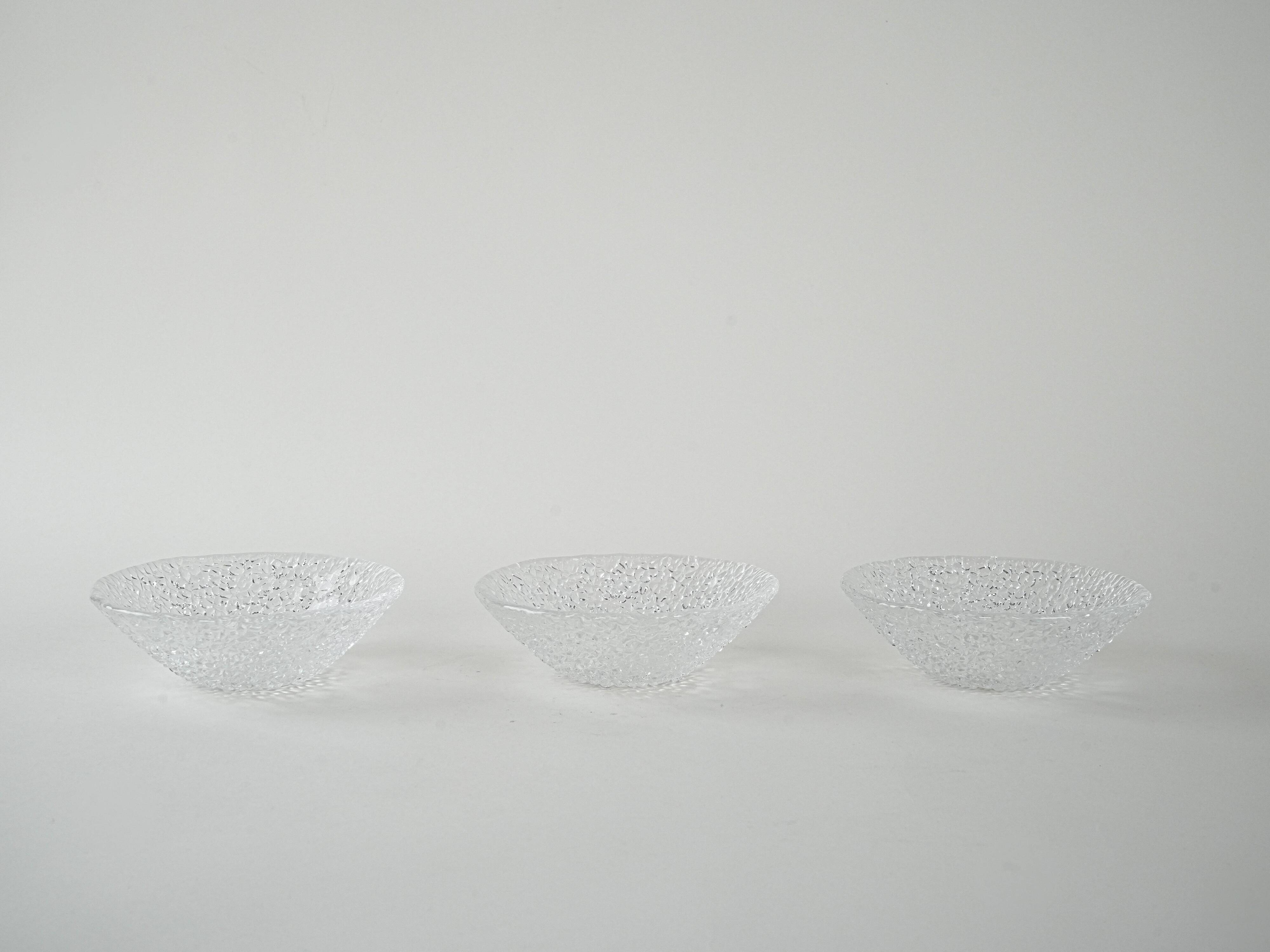 Set of glass bowls, Italian design, 1970s, production: Italy