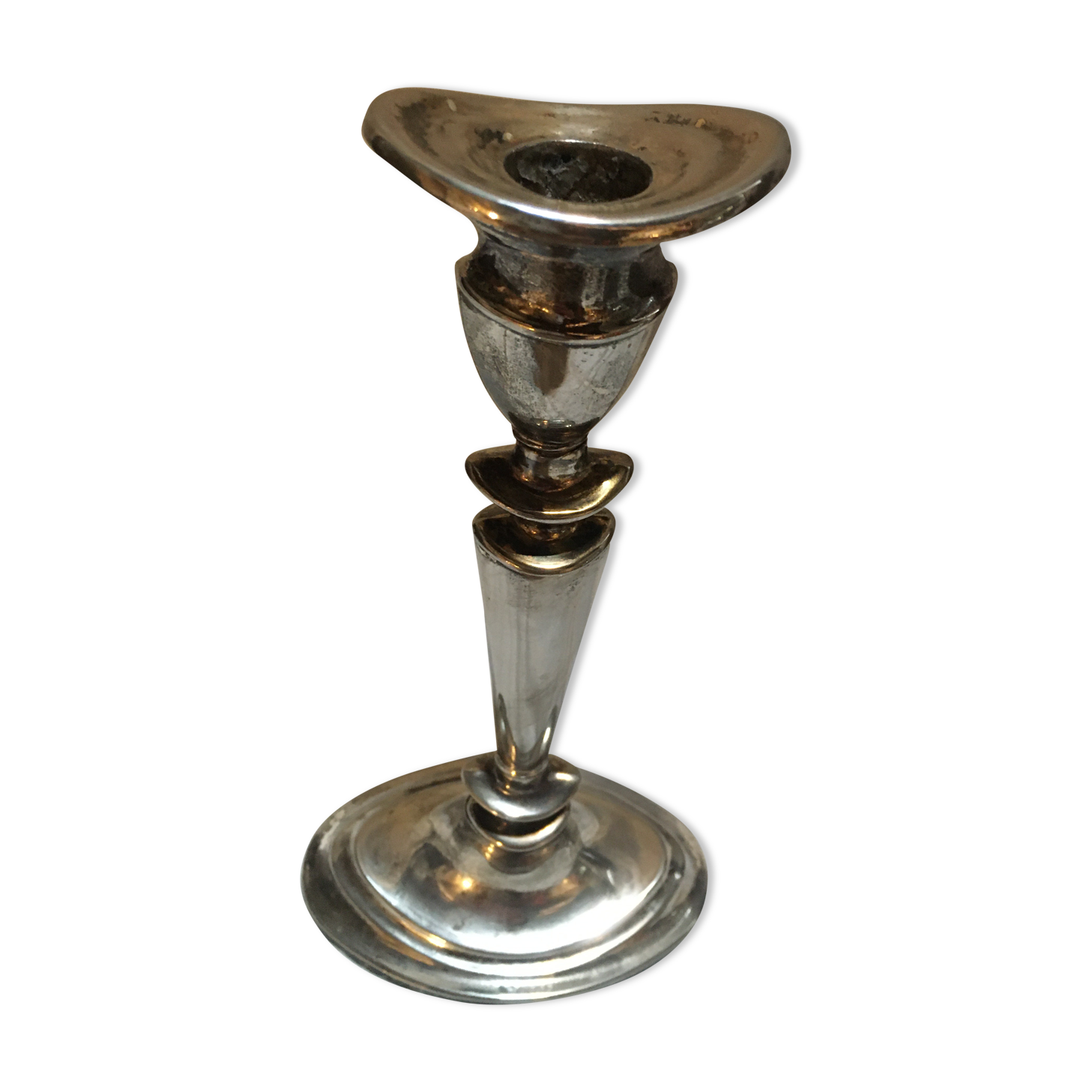 Silver metal candle holder