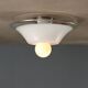 Vintage ceiling light in white and clear glass, Italian design from the 1970s.