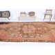 Vintage Turkish Hand-Knotted Wool Cotton Orange Runner 159x366