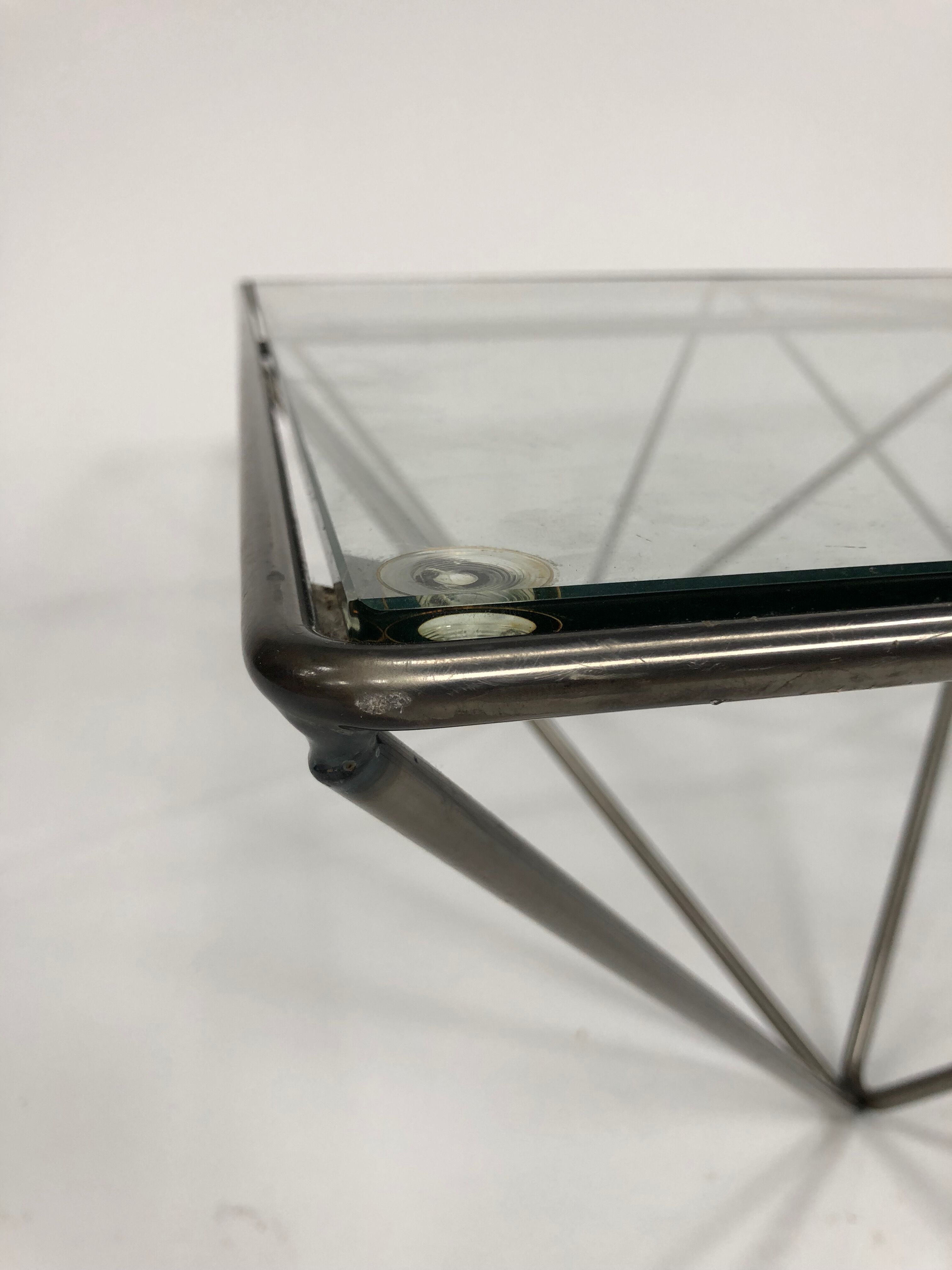Table low vintage 60s/70s design steel wire