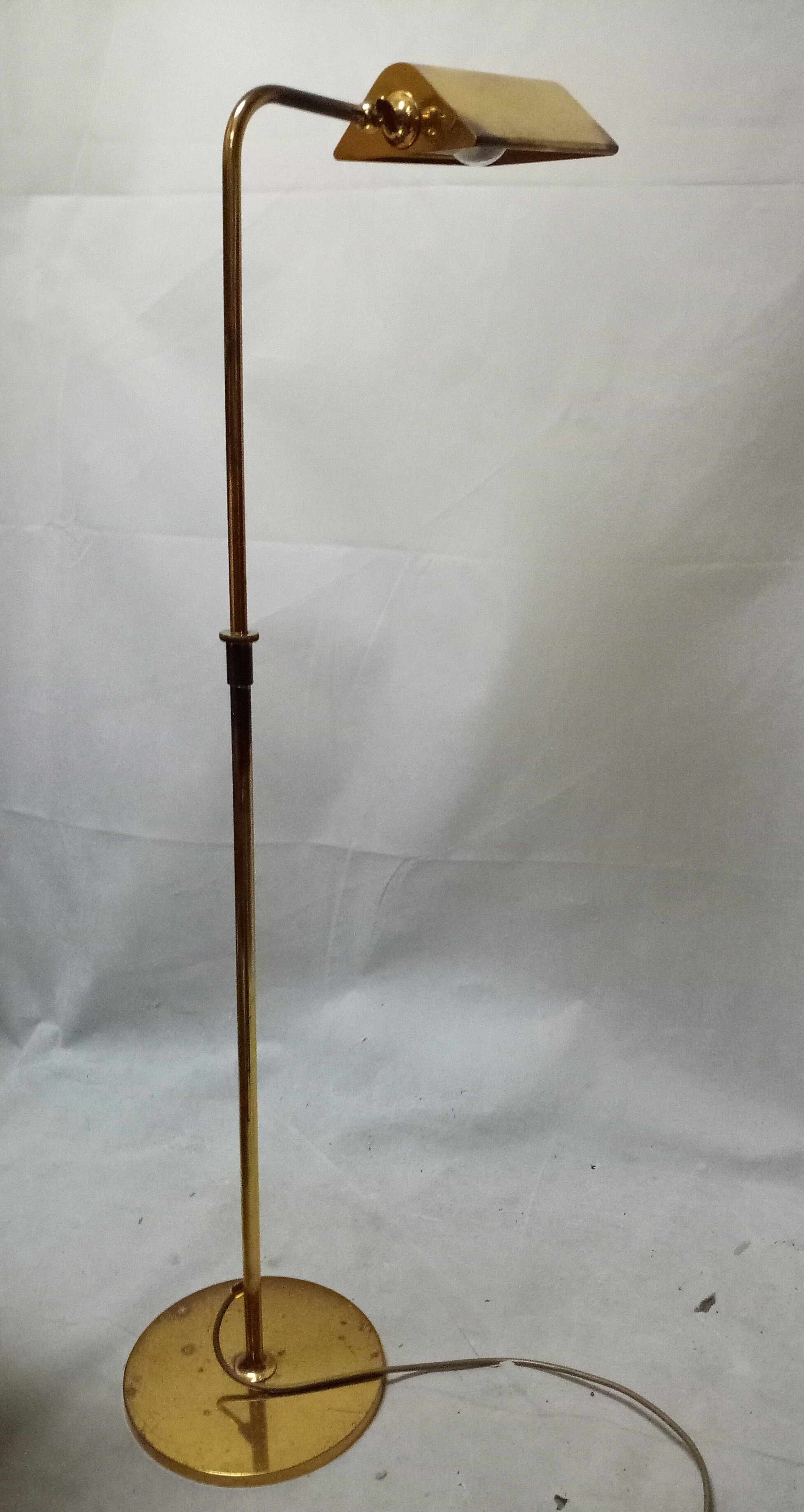 adjustable brass floor lamp by Florian Schulz for Interline, germany 70s