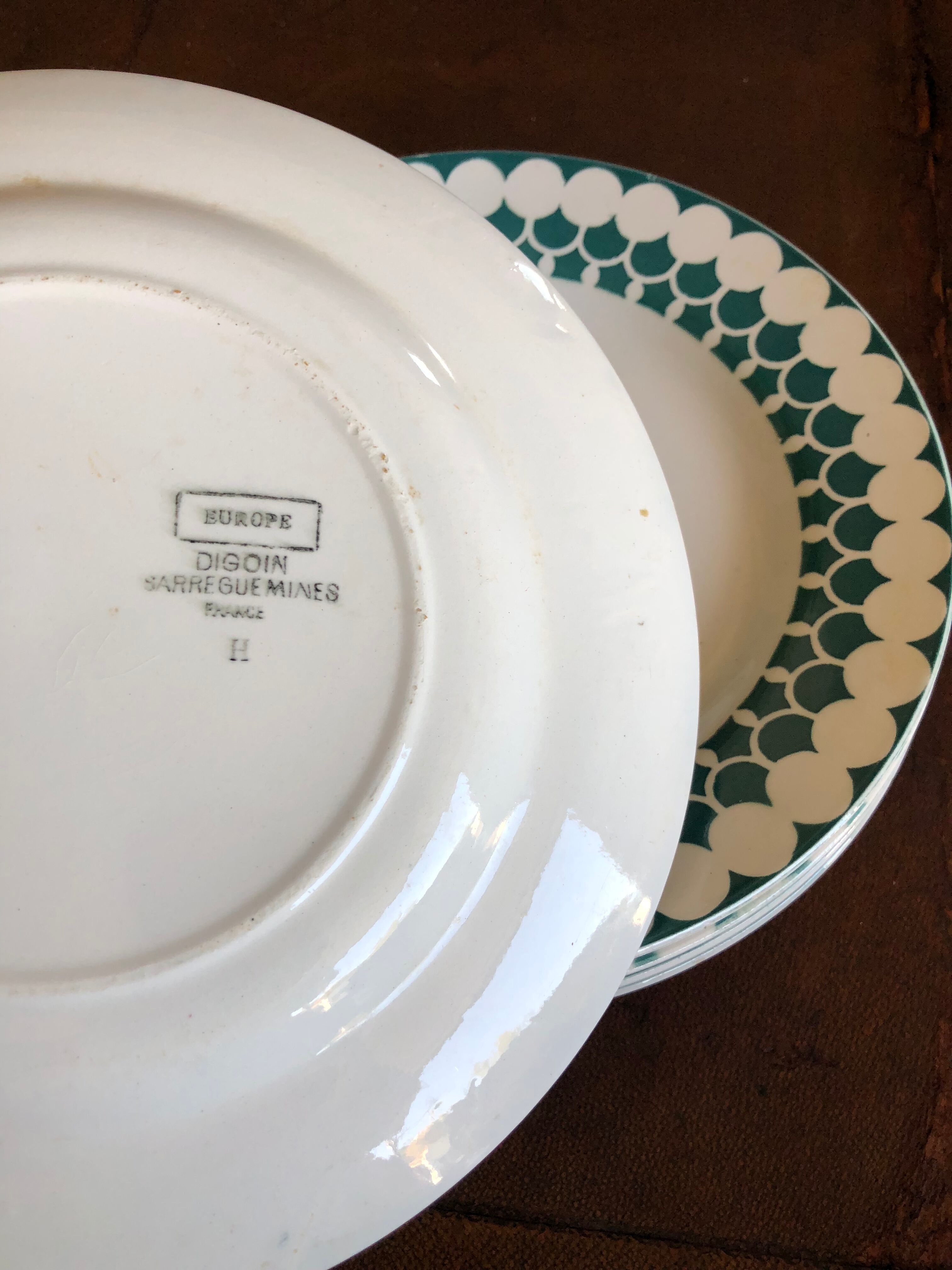 Set of 5 plates Sarreguemines Digoin model Europe