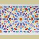 Original acuarela azulejo arabe. Arabic azulejo tile.
