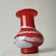 Vintage Murano Glass Vase: Red & White Stripes, 1970s Space Age Decor