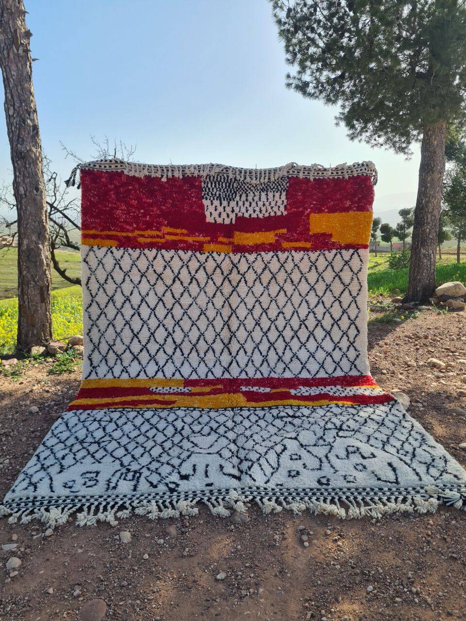 Handmade wool Berber rug 300X200 cm