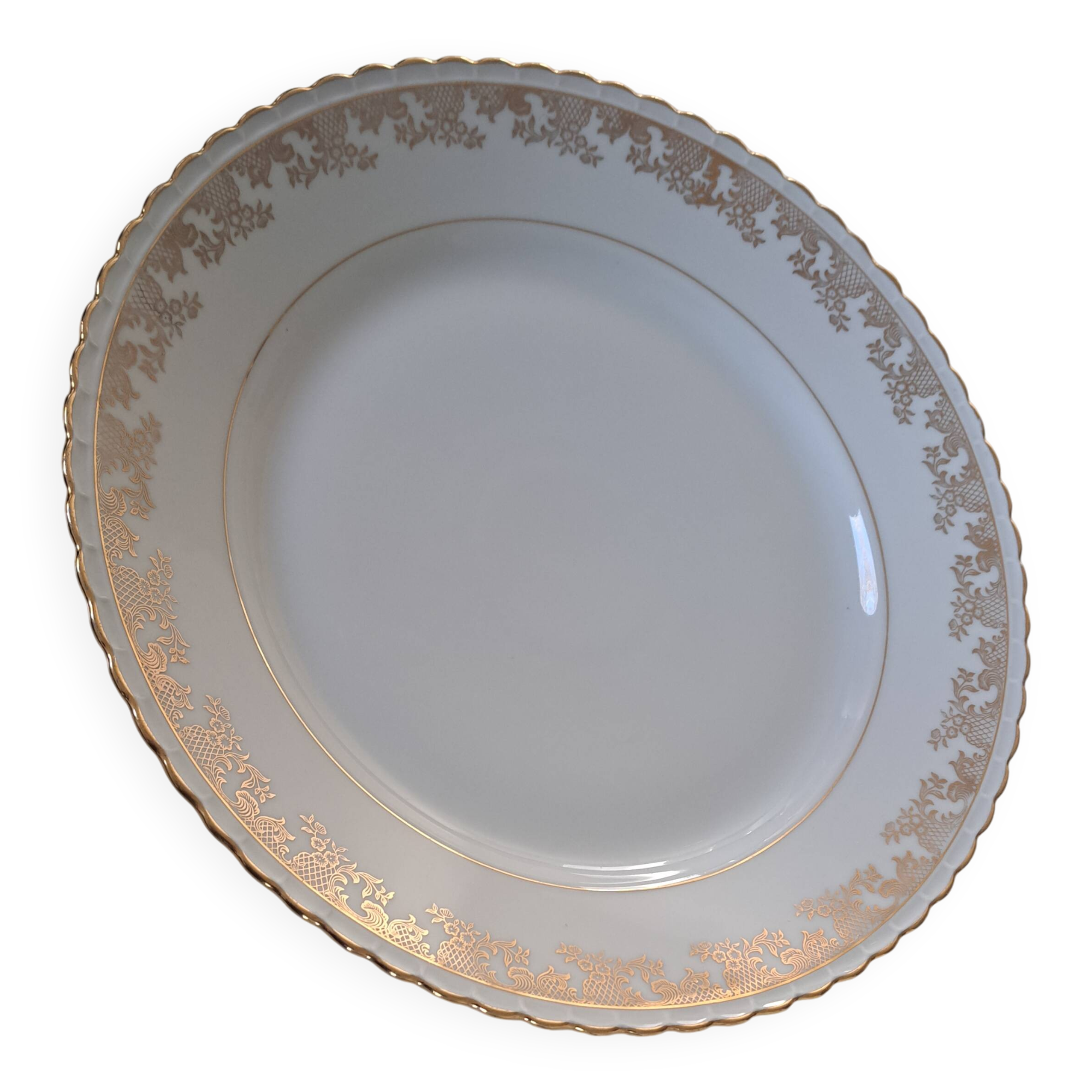 Gold-gilded Limoges porcelain plate