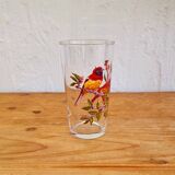 Set of 8 vintage bird pattern orangeade glasses