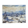 Ancient painting, winter landscape in Auvergne, signed, 20th century