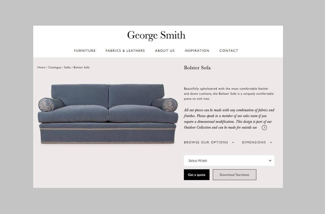 Canapé Chesterfield Bolster en Mohair Velvet par George Smith