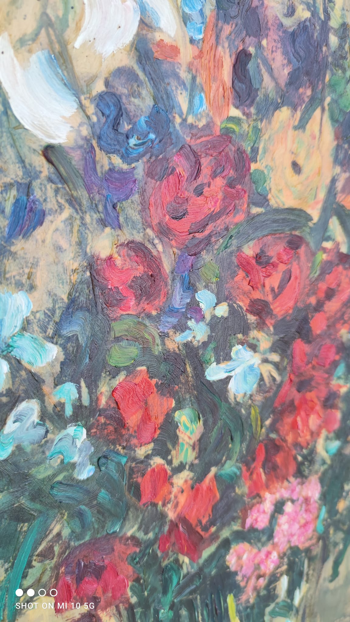Flower Bouquet Painting by Anton Lamprecht, oil on canvas
