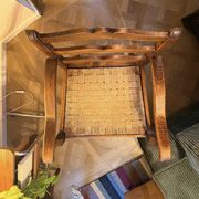 Pair of Provençal armchairs, wood and woven cord — mid-20th century