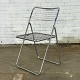 Set of two chrome-colored folding chairs by Niels Gammelgaard for Ikea