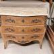 Louis XV style curved chest of drawers in rosewood 3 drawers and marble top